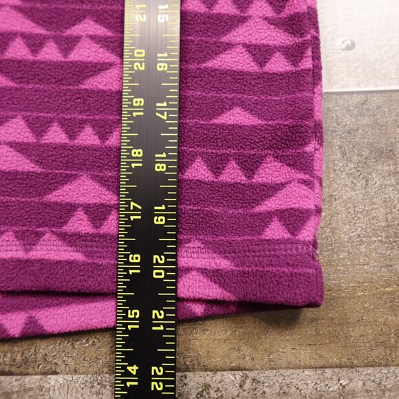 L.L.Bean Fleece Pullover Kids M 10–12 Purple Magenta Geometric Outdoor Layer - Picture 5 of 8
